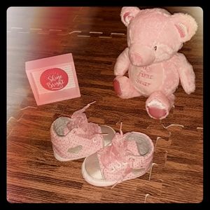 Pink And Silver Crib Sneakers